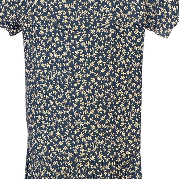 Cynthia Howie Floral Maxi Dress Sz 22 Tiered Sheath Emerald & Gold Short Sleeve - Picture 6 of 11